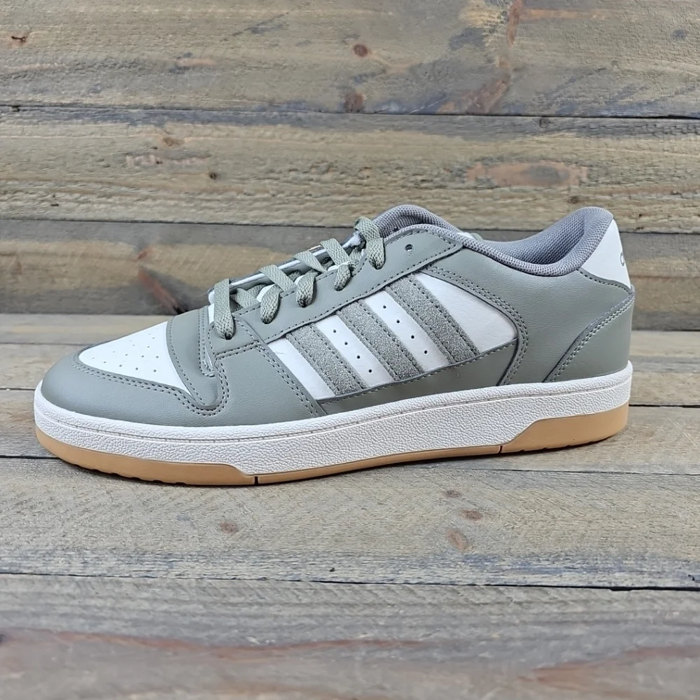 Adidas Men's Break Start Sportswear Athletic Shoes Green Pebble Chalk White